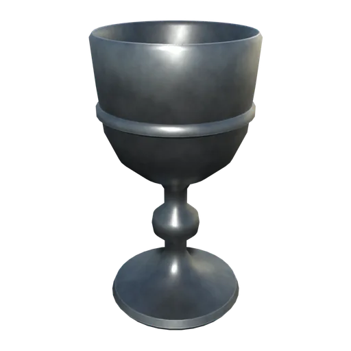 Pewter goblet with wine